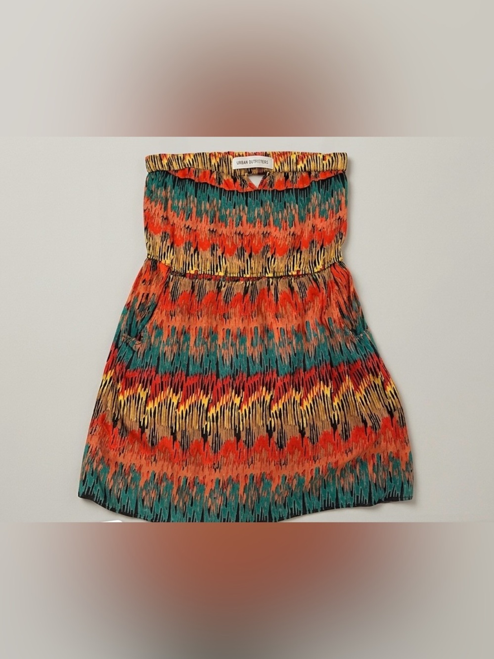 Angie Geometric Print Strapless Tube Dress - Size Medium